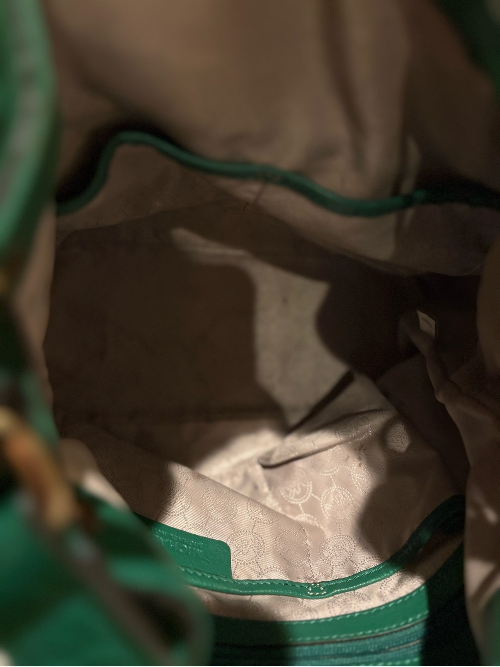 Michael Kors Emerald Green Pebbled Leather Drawstring Hobo - Picture 8 of 10